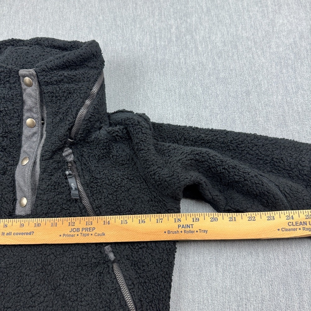 Kuhl Jacket Womens‎ XS Black Flight Pullover Sherpa Fleece Hooded Snap Button - Picture 9 of 14